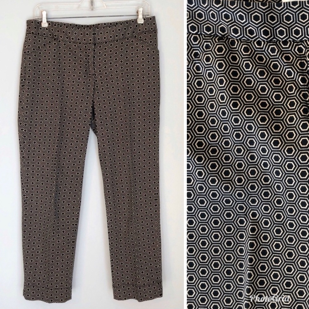 Laundry by Shelli Segal Hexagonal Geometric Print Pants, size 6